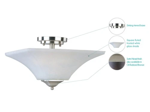 Maxim Lighting 20091FTSN Aurora Semi-Flush Mount Satin Nickel - Picture 2 of 3