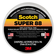 Scotch Super 88 Heavy-Duty Grade Electrical Tape: 3/4 in. x 66 ft. Black 