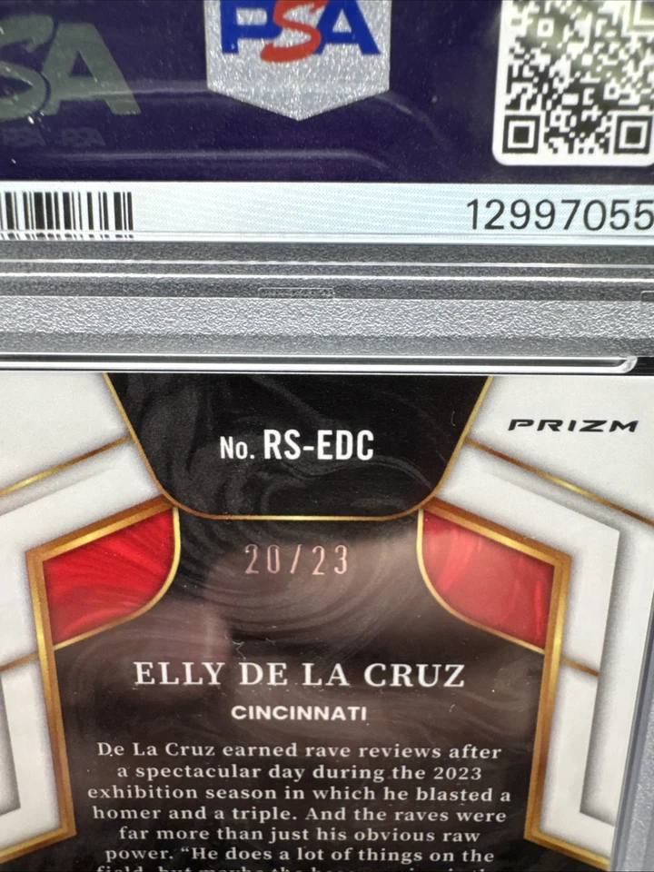 2023 Panini Select - Rookie Auto Elly De La Cruz Cracked Ice Prizm /23 (AU, RC) - Image 3 of 3