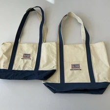 USO Canvas Tote Bag Set Reusable Shopping Bags Large w/ Double Handles Lot of 2