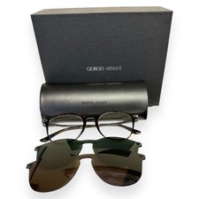 Giorgio Armani Eyeglasses AR8159U Brown Havana Two Magnet Clip-On Lens with Case