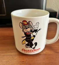 Chuck E Cheese 1991 Vintage Ceramic Coffee Mug Showbiz Pizza Collectible