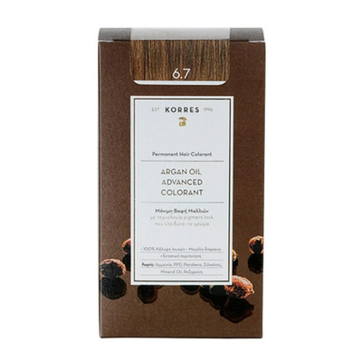 Korres Argan Oil Ageless Colorant Hair Dye, Shade 6.7 Chocolate - Ammonia Free