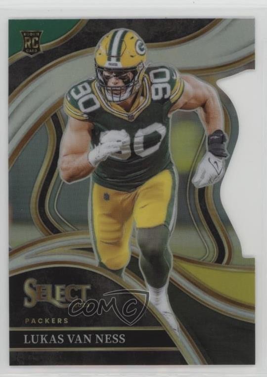 2023 Select Club Level Green & Yellow Prizm Die-Cut Lukas Van Ness Rookie RC