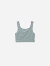 Rylee + Cru Blue Crop Fitted Tank Top for Girls Size 10-12 Years
