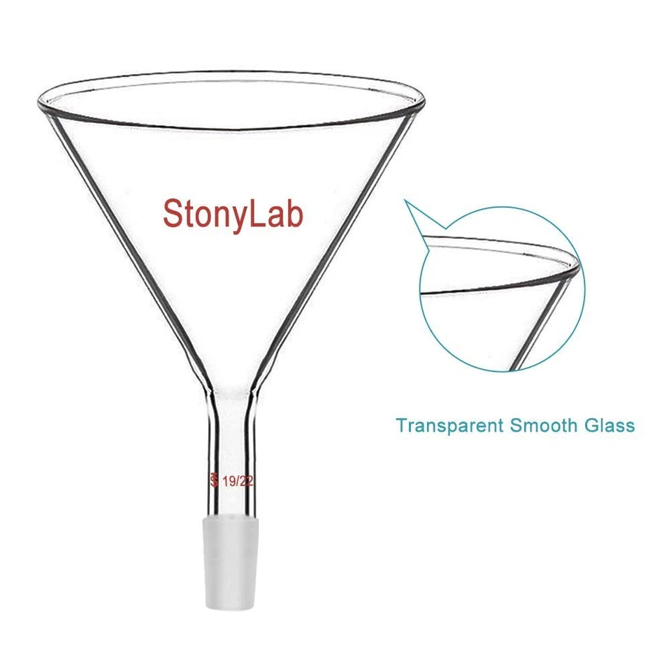 Glass Short Stem Powder Funnel with 100 mm Top O.D. and 19/22 Inner Joint - Image 4 of 4
