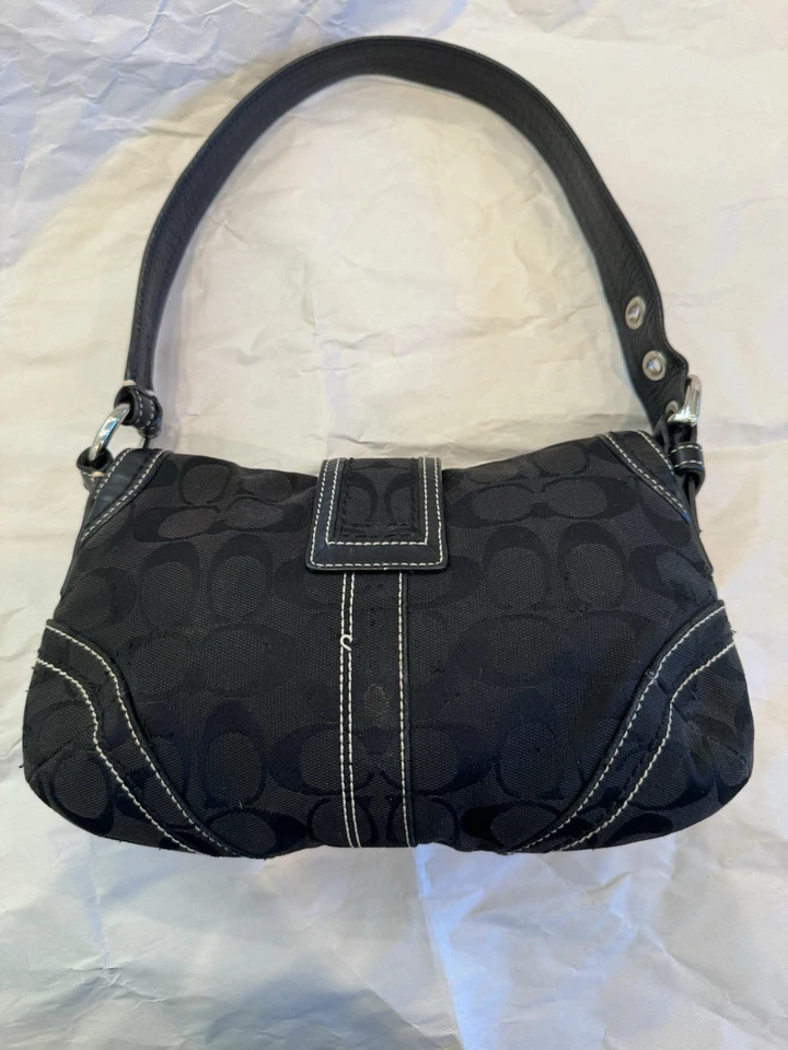 Coach 10297 Vintage Soho Black Signature C Canvas Shoulder Tote Bag COLLECTOR - Image 4 of 4