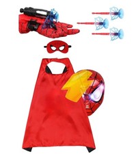 Superhero Costume Masks Capes Boys Web Shooter Toys For Kids Large, Red