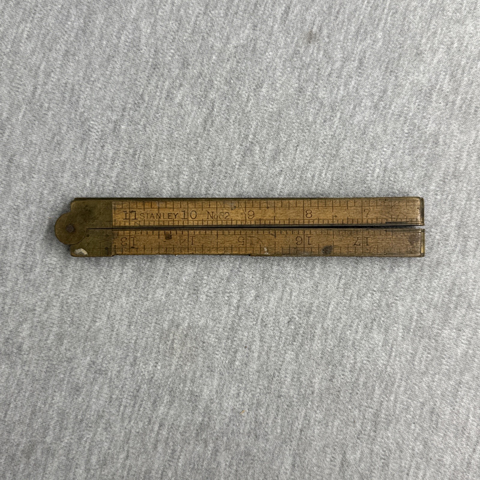 VTG Stanley Rule & Level Co No 62 Folding 24" 4 Fold Boxwood & Brass Ruler USA