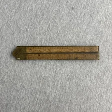 VTG Stanley Rule & Level Co No 62 Folding 24" 4 Fold Boxwood & Brass Ruler USA