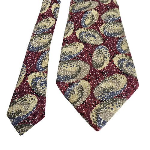 Vintage Burberrys Tie Mens Silk Geometric Pattern Made USA Hand Sewn 90s
