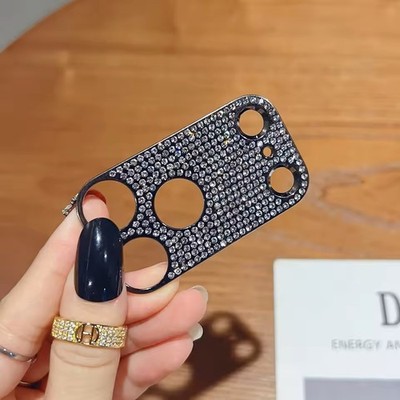 Diamond Camera Lens Bezel Protector Hollow Cover For iPhone Air 17 16 15 Pro Max