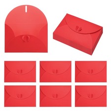 6.1x4.1 Inch Mini Card Envelopes, 20Pcs Cute Cards with Heart Clasp, Red
