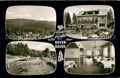 Bischofsgruen Hoyer Baude Fernsehturm Gaststube Schwimmbad