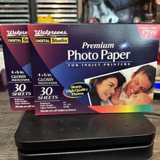 (2) Studio 35 premium photo paper Glossy Ink Jet Compatible 4" x 6" 30 Sheets