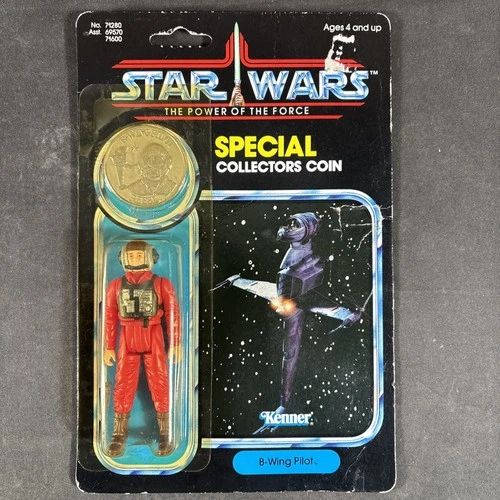 B-WING PILOT W COIN 92 BACK VINTAGE KENNER STAR WARS ACTION FIGURE 1:18 NEW