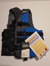  New W/ Tags DBX Life Jacket Vest Black Blue USCG Approved Adult 40/52 1653