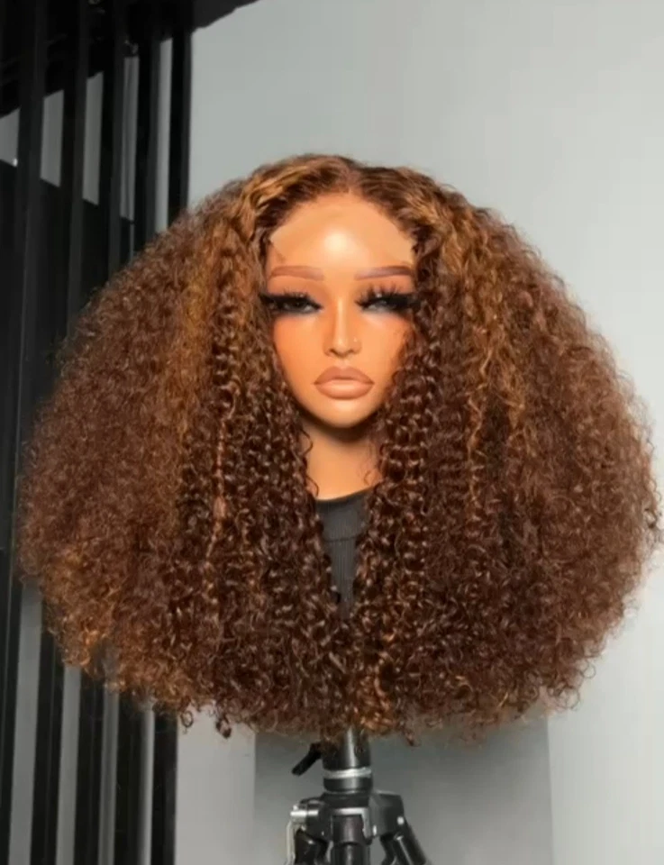 Peluca de encaje transparente 100 % cabello humano, rizos euroasiáticos, 5x5, SDD, 250 % densidad. Foto 4 de 4