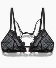 Savage X Fenty Bralette 2X Black Lace Front Closure NWT