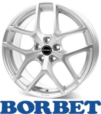 4x Borbet Y 7,5X17 5/108 ET45 Crystal Silver Alufelgen