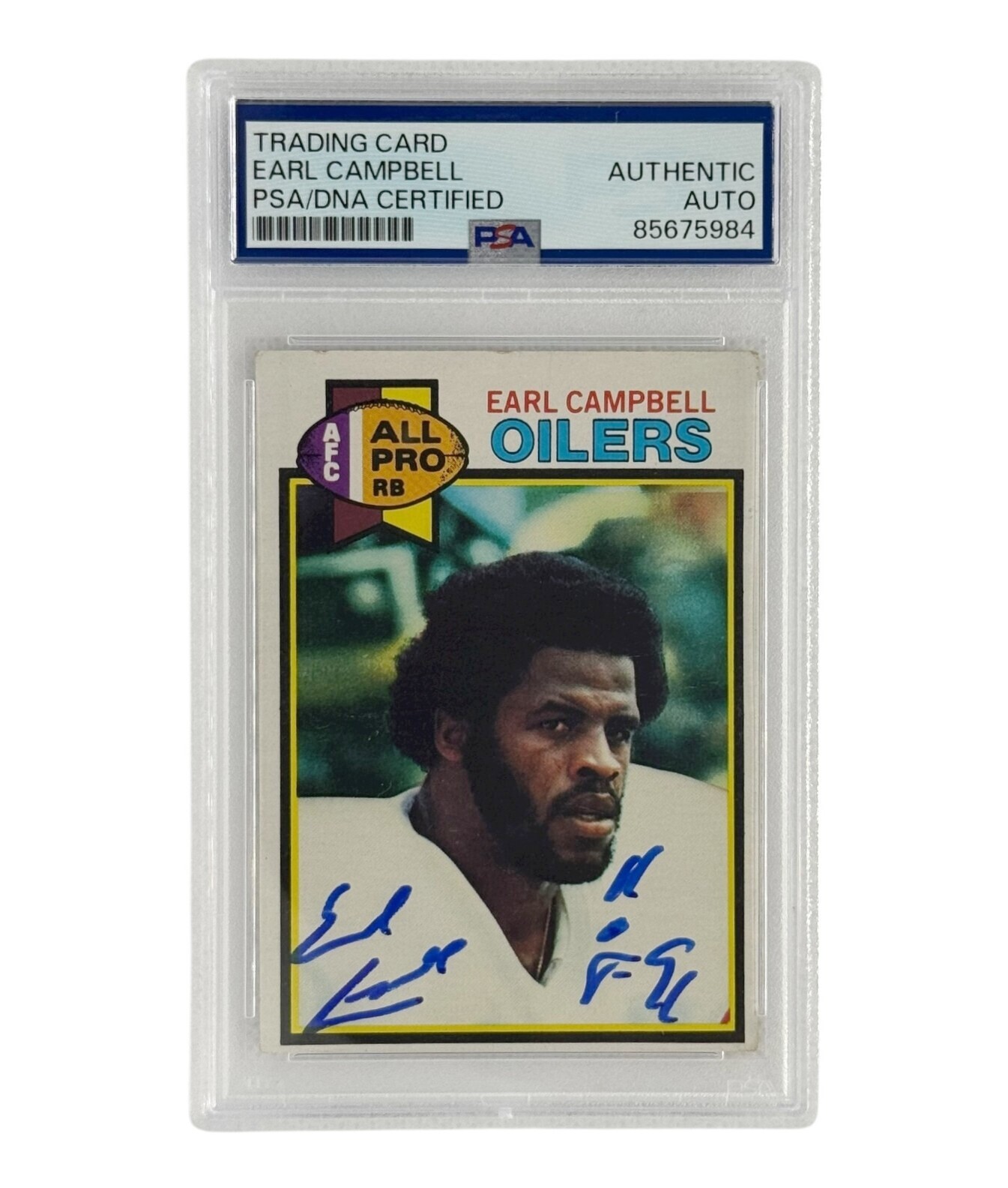 Earl Campbell Autographed 1979 Topps Rookie Card #390 PSA Authenticated