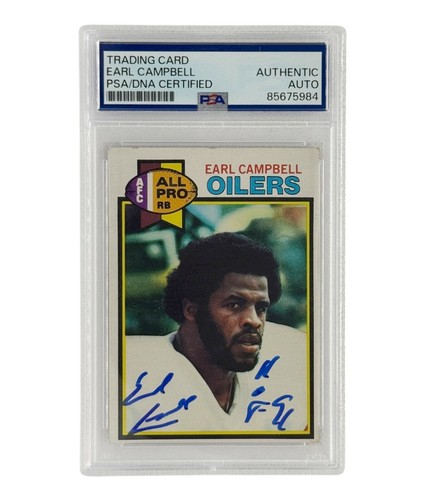 Earl Campbell Autographed 1979 Topps Rookie Card #390 PSA Authenticated