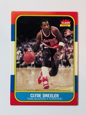1986-87 Fleer Basketball #26 Clyde Drexler BLAZERS RC ROOKIE