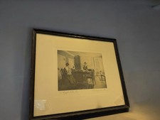  RARE Wallace Nutting  A Hepplewhite Tea  c. 1916 Colored Photo Antique Frame