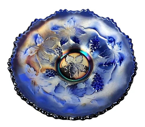 Vintage Fenton Small Iridescent Amethyst Carnival Sauce/Berry/Treat  Bowl