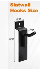 1 “ Slatwall Hooks 69 Pcs. Retail Display Hooks Black Lacquered Metal