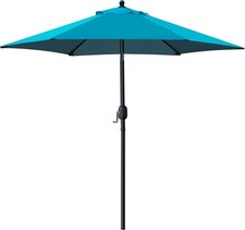 Sunnyglade 7.5' Patio Umbrella Outdoor Table Market with Push Teal Blue