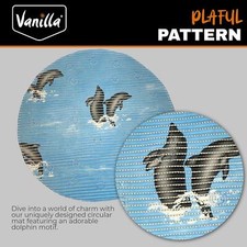 Anti-Slip Shower Mat Home Caravan Motorhome Circular Dolphins - Vanilla Leisure