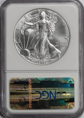 1999 NGC MS67 Huge Struck ThruSilver American Eagle Dollar Mint Error - Picture 5 of 5