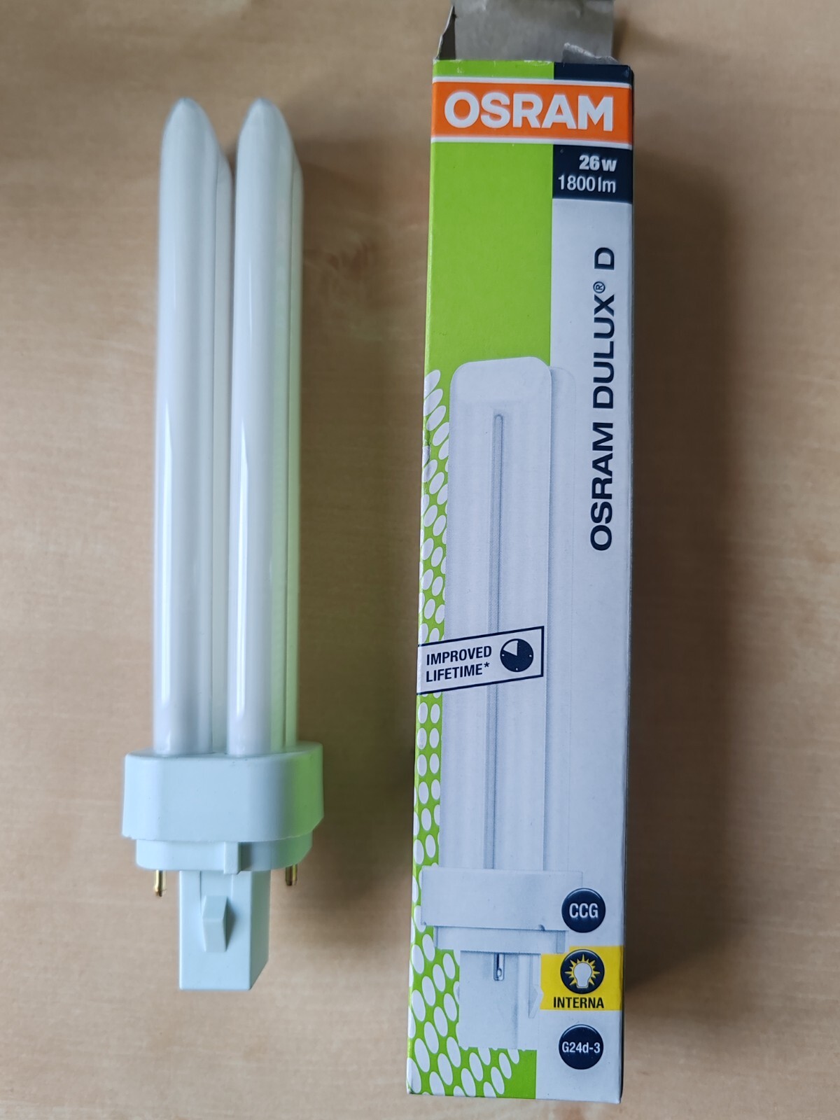 OSRAM DULUX D 26 W 1800 Lumen G24D-3 | 2pin warm OSRAM 26W 2700°K