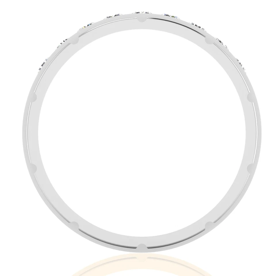 Anillo de compromiso redondo de diamantes naturales de 0,66 quilates de oro blanco de 14 quilates para hombre talla 10 Foto 2 de 4