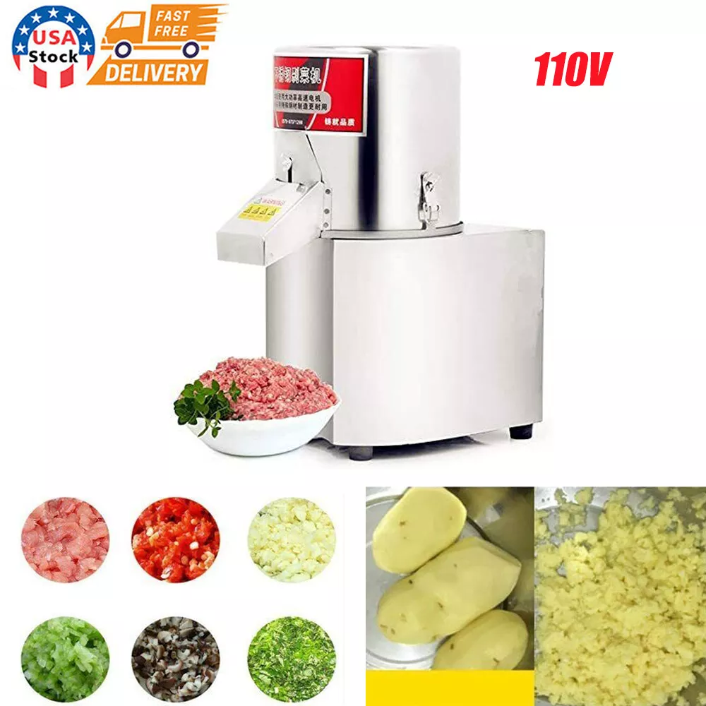 110V Stainless Steel Electric Vegetable Chopper Commercial Food Processor