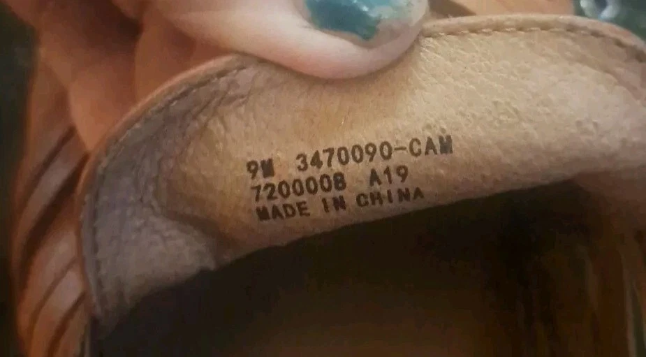 Frye Hurache Talla 9m Cuero Chevron Tostado Sin Cordones Foto 3 de 4