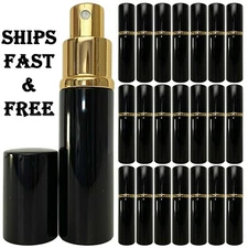 10ml 0.34oz perfume glass spray bottle gold atomizer deluxe black casing