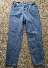 Lee Size 16 M Original High Waist Mom Blue Jeans Relaxed Fit Tapered Leg Vintage