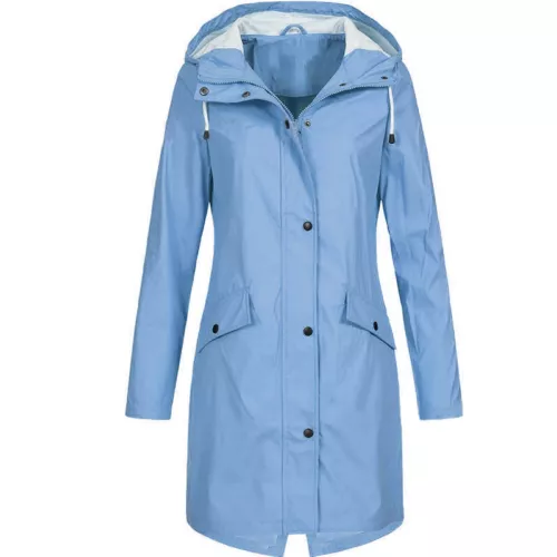 Womens Raincoat Ladies Coat Outwear Outdoor Wind Rain Forest Waterproof Jacket - Picture 11 of 17