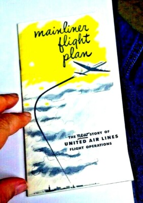 VINTAGE BOOKLET UNITED AIRLINES MAINLINER FLIGHT INFO TECHNICAL DC-6 PLANES 1949