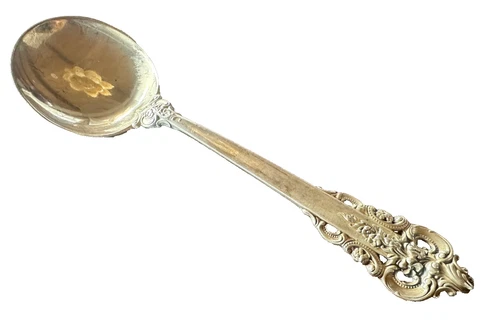 Wallace Grand Baroque Sterling 6 1/8" 1 Round Bowl Cream Soup Spoon 1941 Ornate