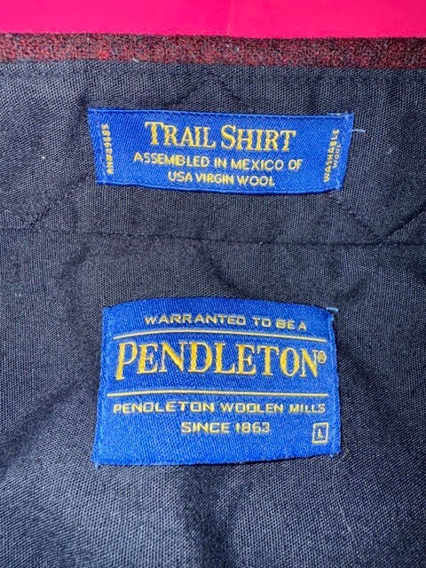 Pendleton Trail Shirt Maroon Button Up Virgin Woo… - image 5
