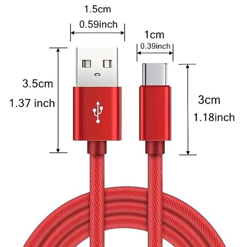 New 6 ft USB Type-C High-Speed Fast Charging Cable For Android Phones, Tablets - Picture 2 of 6