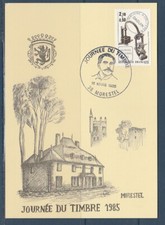 carte 1er jour journée du timbre Eugène Daguin  38 Morestel   1985