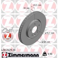 Zimmermann 2X Bremsscheibe Vorne Ø321 Mm InnenbelüFtet FüR Opel Astra J P10 2.0
