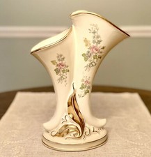 Princeton China Double Cornucopia Porcelain Vase with Floral Chintz & Gold Trim — listing 6
