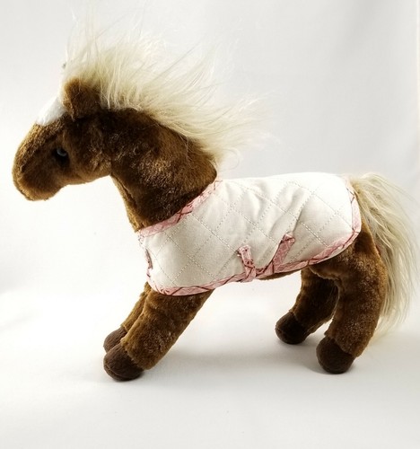 10 ZOLL DOUGLAS KUSCHELTIER PLÜSCHTIER DIXON KASTANIENBRAUN PFERD ROSA SATTELDECKE - Bild 4 von 8