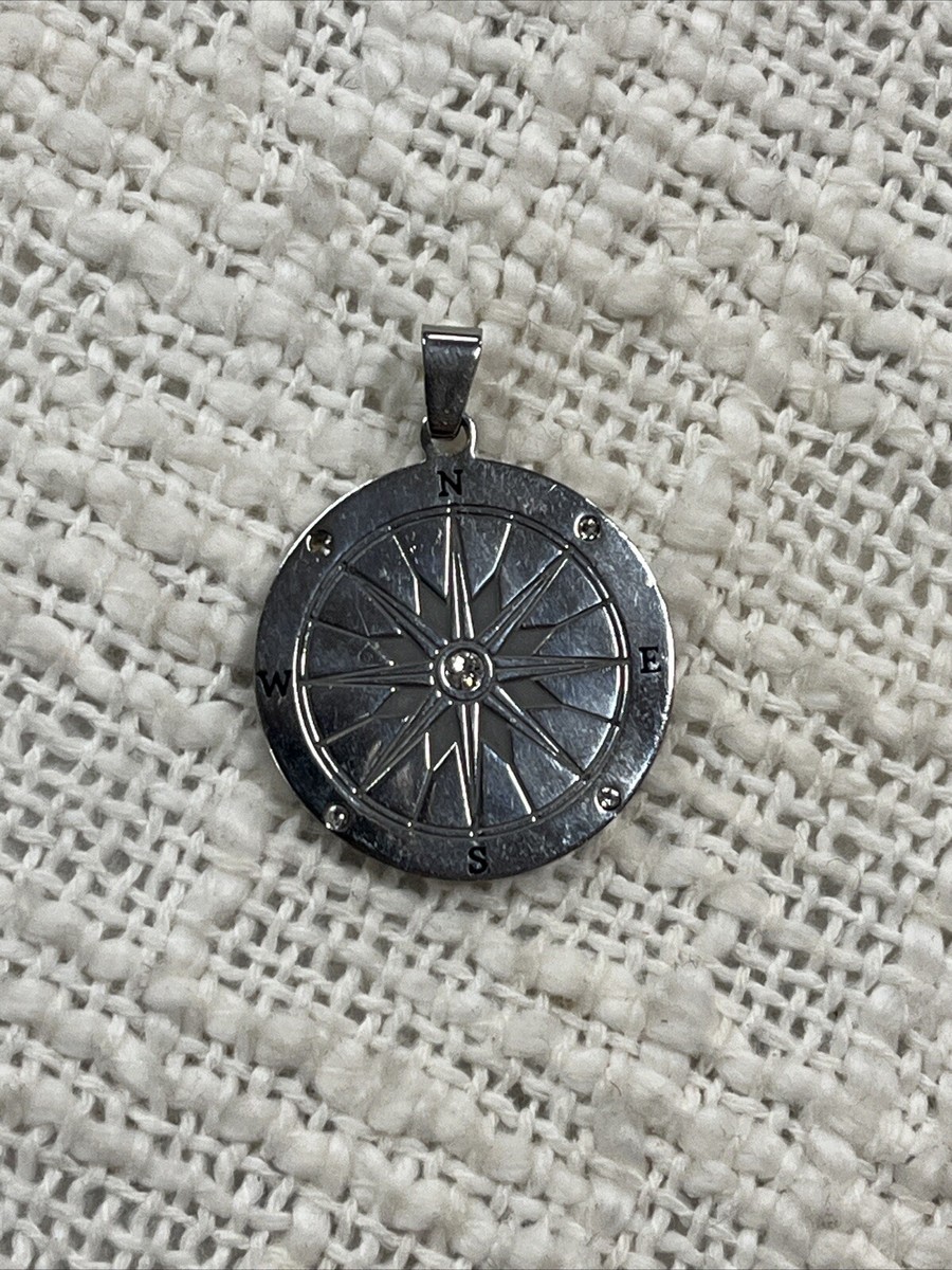 Stainless Steel “Go Confidently In The Direction Of Your Dreams” Compass  Pendant