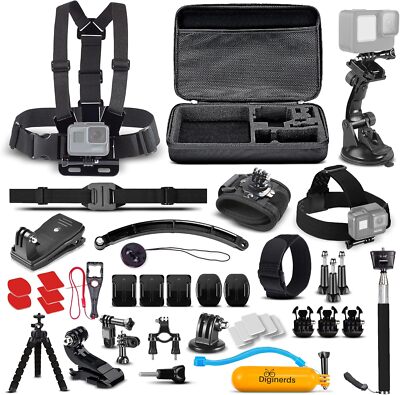 DiGiNerds 50 in 1 Action Camera Accessory Kit Compatible with All GoPro and More